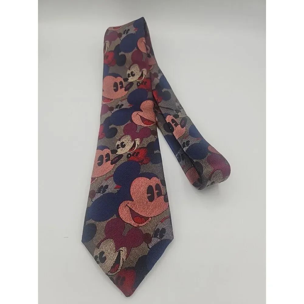 Disney Balancine The Tie Works Vintage Mickey Mouse Blue Graphic Necktie